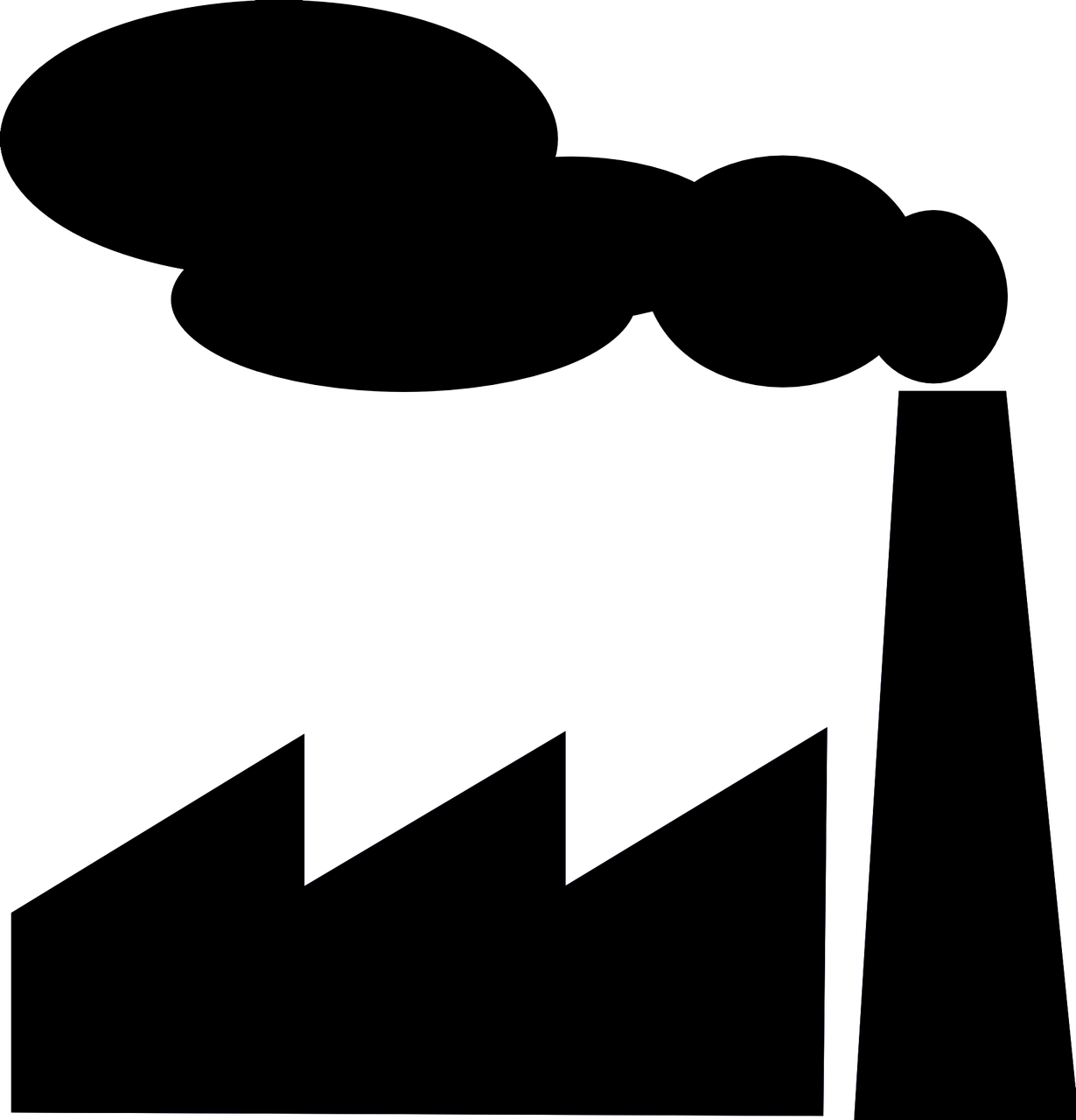 Factory Industry Silhouette - Factory Industrial Revolution Png (1230x1280), Png Download