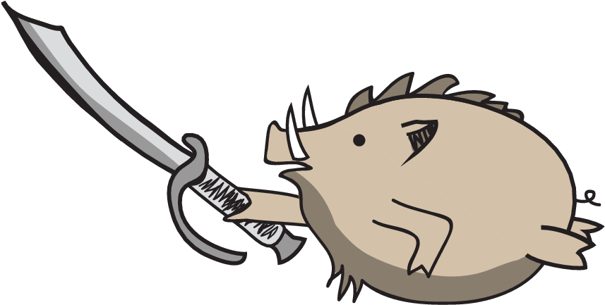 Black Collar Arms Pork Sword Logo - Cartoon (881x460), Png Download