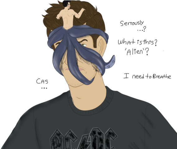 Drawn Boy Castiel - Octo Cas (640x480), Png Download