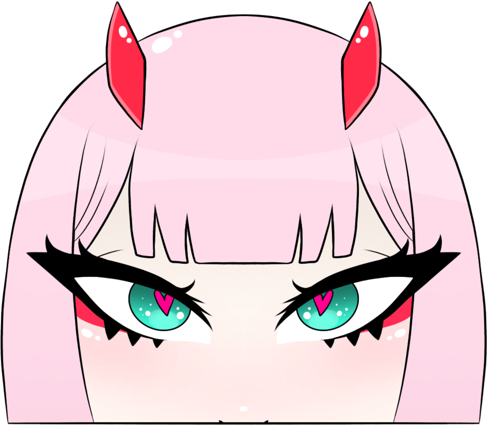 Image Of Zero Two Peeker - Cartoon (1700x1700), Png Download