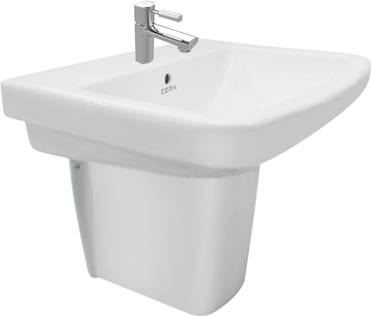 Cammy Half Pedestal Snow White S2090127 - Half Pedestal Cera Wash Basin (1000x1000), Png Download