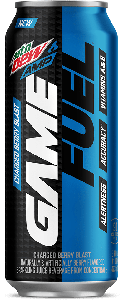 Amp Game Fuel Charged - Mtn Dew Amp Game Fuel (400x958), Png Download