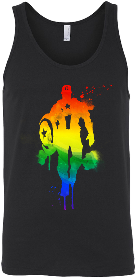 Captain America Shirts Lgbt Shirt Gay Pride Rainbow - Cartoon (1024x1024), Png Download