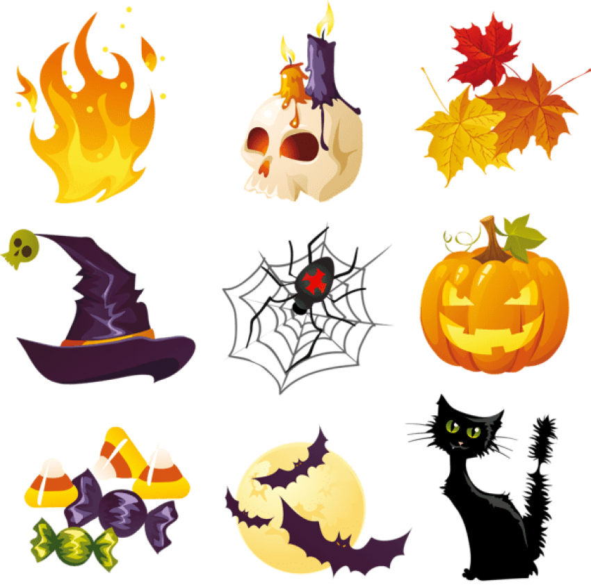 Free Png Download Halloween Pictures Collection Png - Halloween Clipart Collection (850x841), Png Download