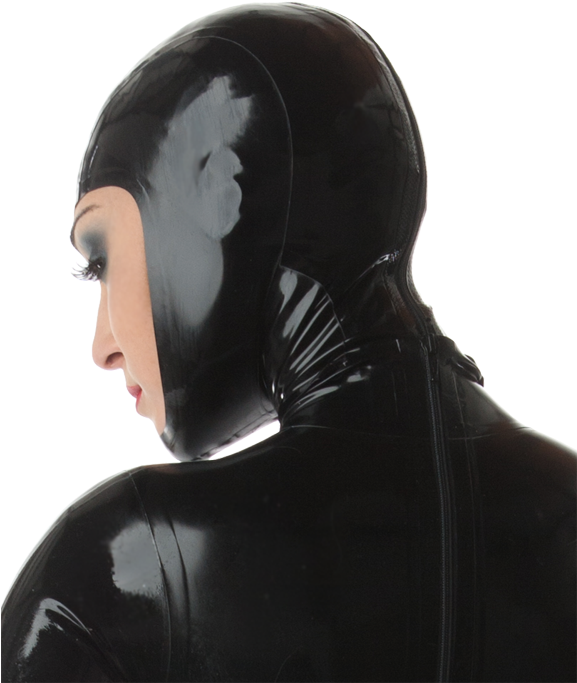 Open Face Hood - Open Face Leather Hood (576x744), Png Download