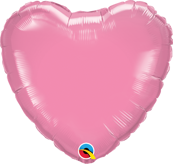 Rose Pink Heart Shaped 18'' Foil Decorator Balloon - Balloon (600x568), Png Download