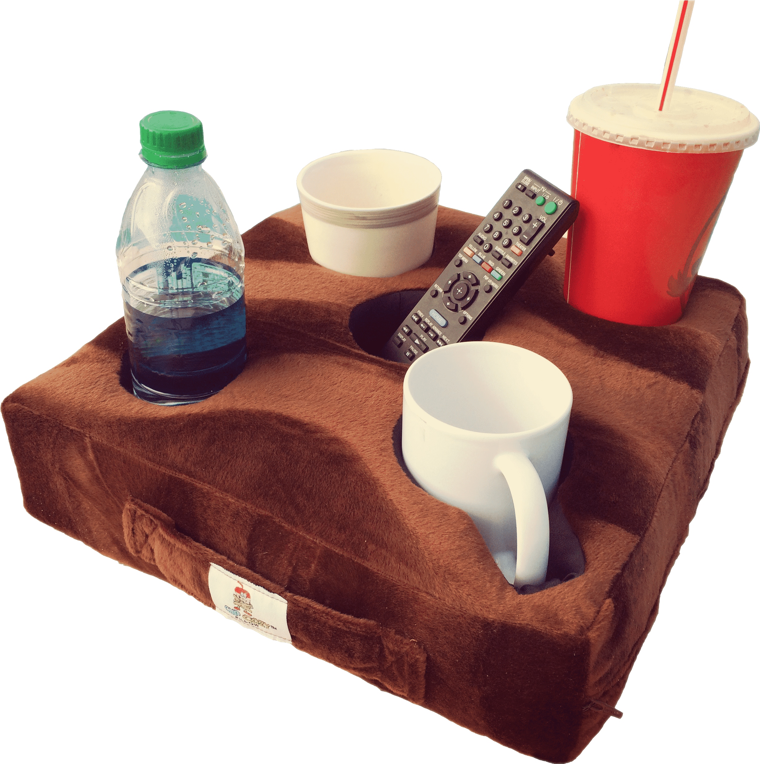 Cup Cozy Pillow Seen On Funderdome Works On Couch And - Drink Holder Pillow (3000x3000), Png Download
