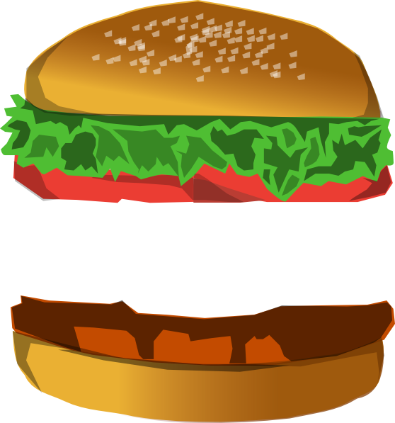 Hamburgers Clipart Sandwich - Burger Bun Clipart (558x597), Png Download