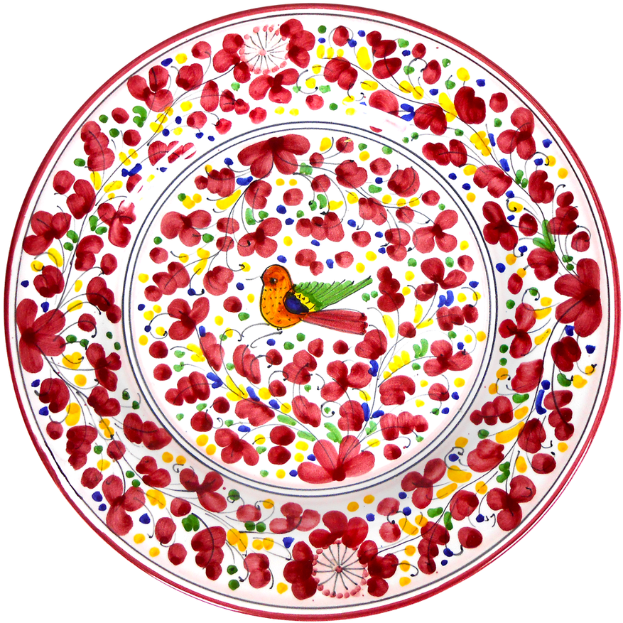 Dinner Plate Arabesco Rosso - Circle (912x912), Png Download
