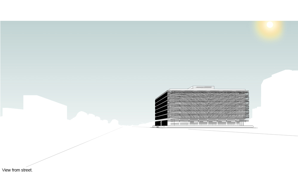 Retrofitted Office Building Exterior Light Shelves - Commercial Building (1000x691), Png Download