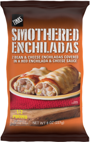 Tina's Smothered Bean & Cheese Enchiladas, 8 Oz Bag, - Tina's Burritos (462x616), Png Download