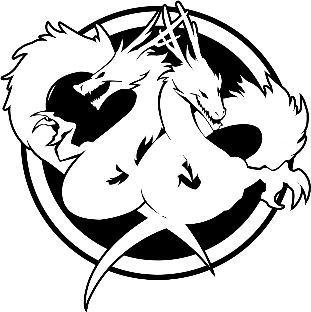Cool Dragons Logo Images Dodge Neon Tuner 96 Neon - Double Dragon (1280x1284), Png Download