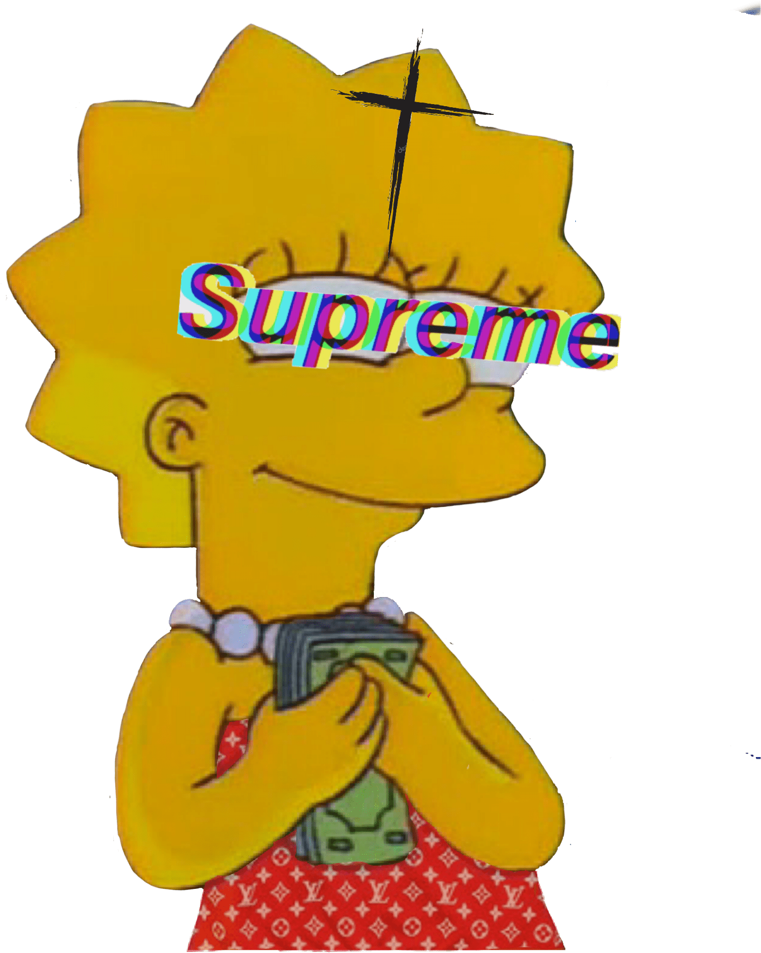 Simpsons Aesthetic Edits Pictures And Ideas On Carver - Simpson Lisa Supreme (2289x2289), Png Download