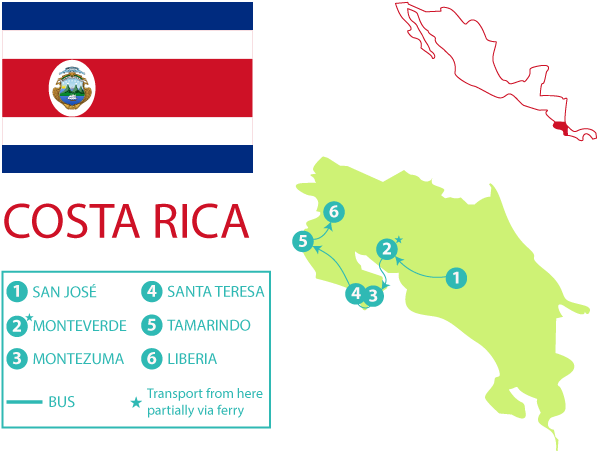 Costaricamap Fastfacts - Map (640x525), Png Download