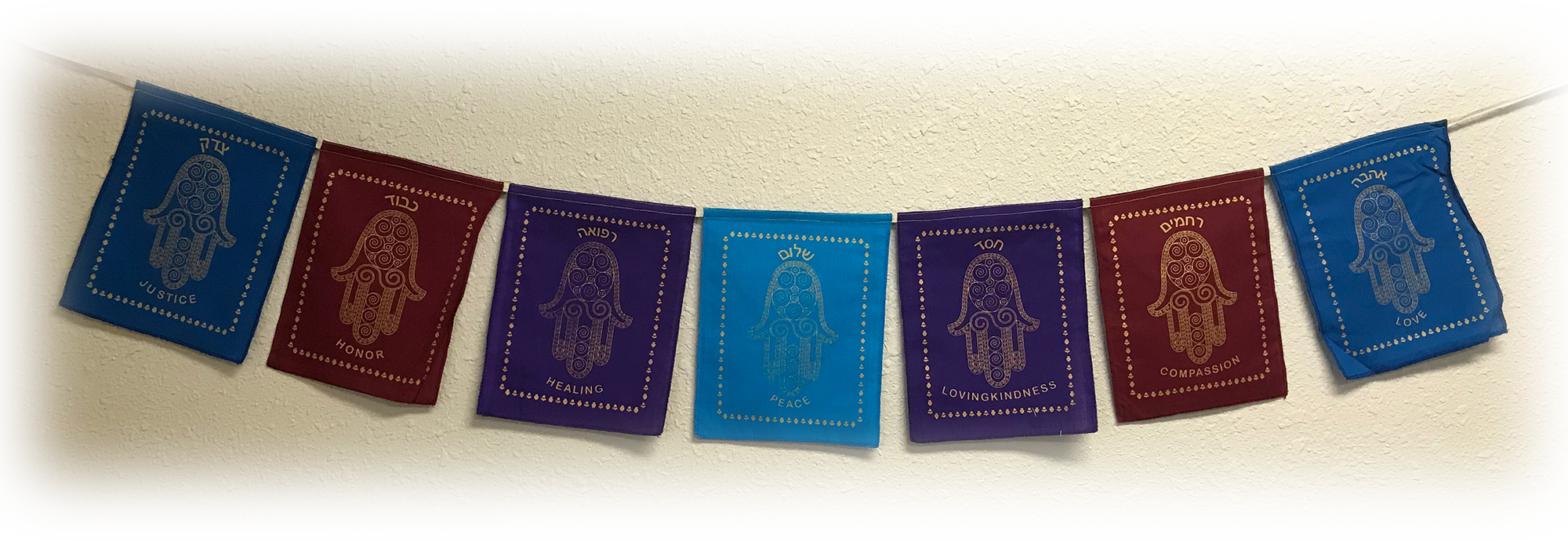 Jewish Blessing Flags Sukkah Decoration From The Sukkah - Postage Stamp (2000x690), Png Download