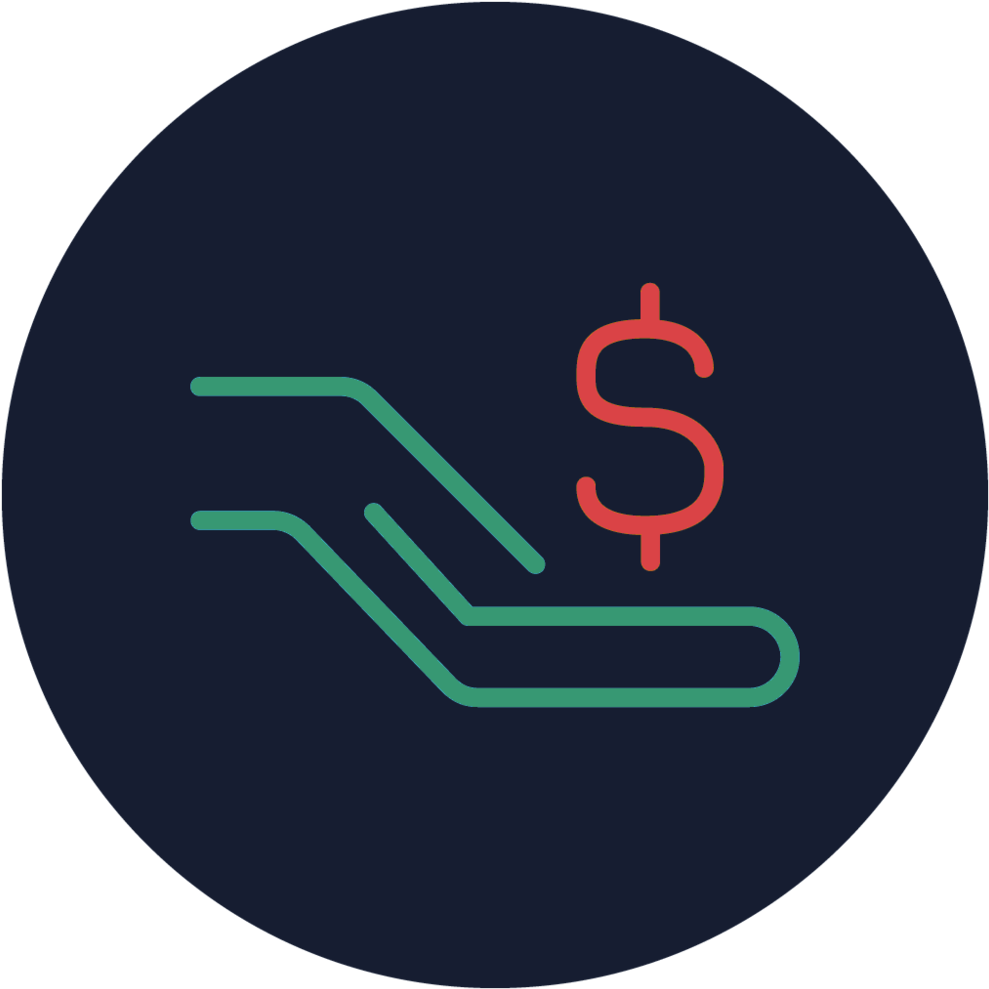 Hand-dollar - Circle (1000x1000), Png Download