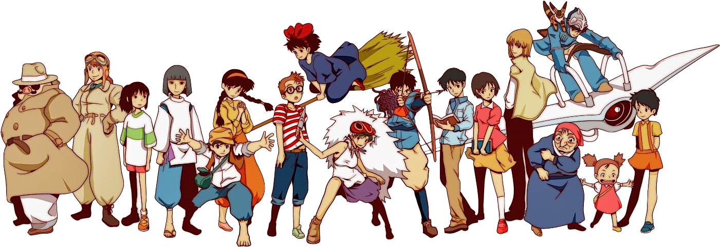 Hayao Miyazaki's Characters - Studio Ghibli Characters (1535x600), Png Download