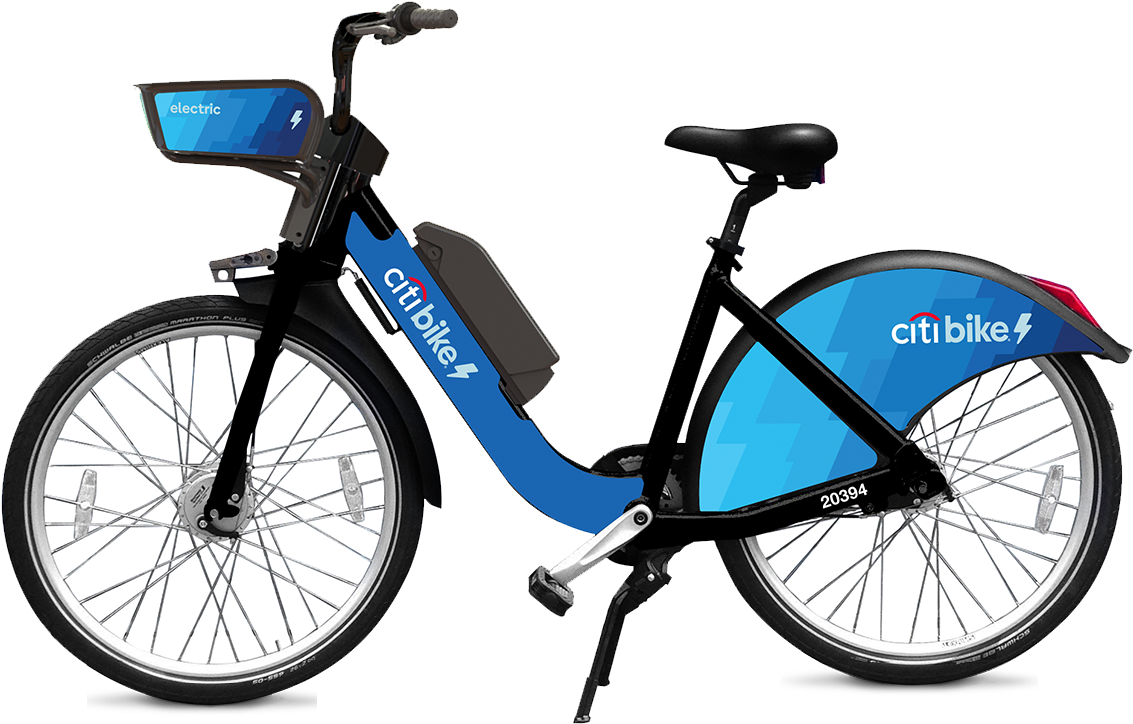 Electric Cb - Nice Ride Blue Bikes (1200x872), Png Download