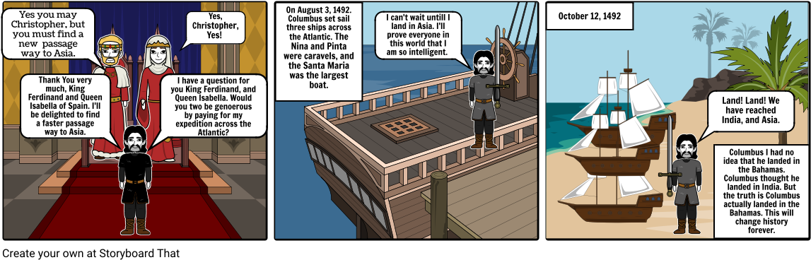 Christopher Columbus Project - Cartoon (1164x385), Png Download