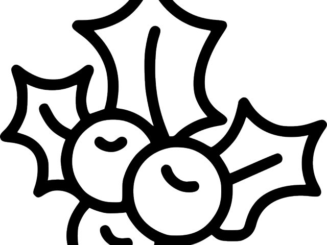 How To Draw A Mistletoe - Clipart Black And White Mistletoe (640x480), Png Download