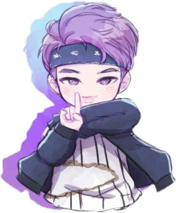 Popular And Trending Rapmon Stickers On Picsart Png - Bts Drawing Chibi Rm (584x707), Png Download