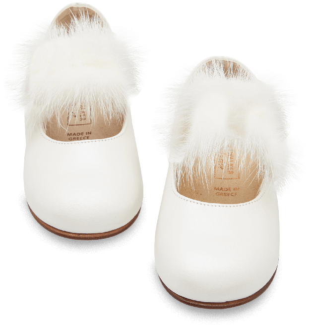 White Furry Ballet Flats - Boot (700x700), Png Download