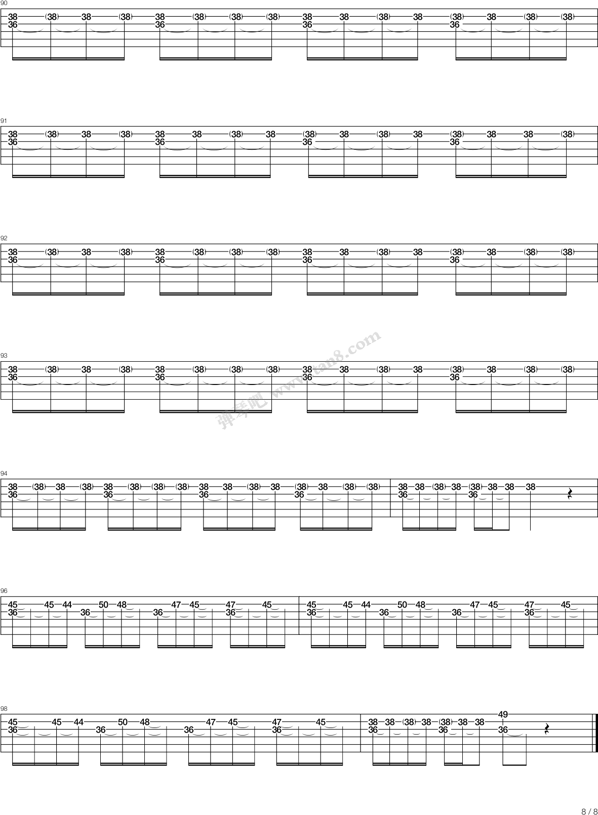 Magic Johnson 架子鼓 第1张 - One That Got Away 吉他 譜 (1240x1754), Png Download
