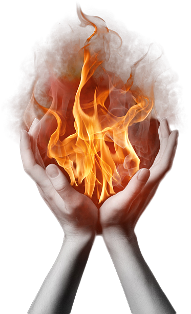 Fire Png Image - Hands Holding Fire (550x621), Png Download