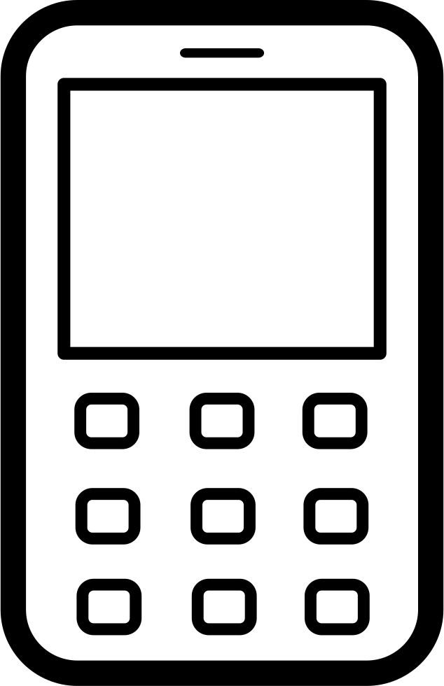 Mobile Svg Icon Free - Feature Phone (634x980), Png Download