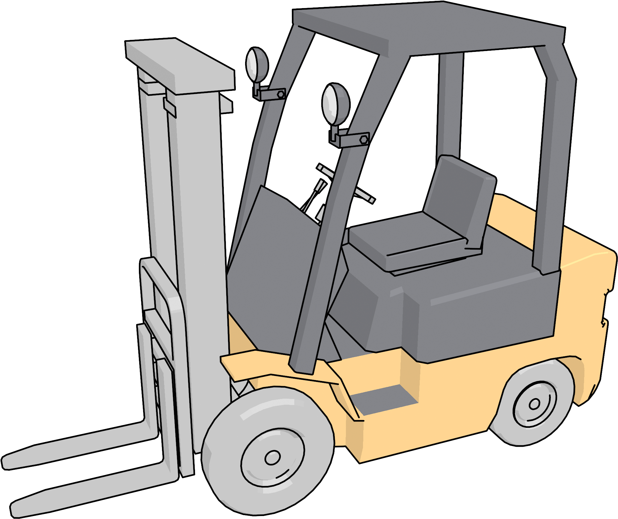 Forklift Clipart Png - Construction Equipment (2500x1875), Png Download