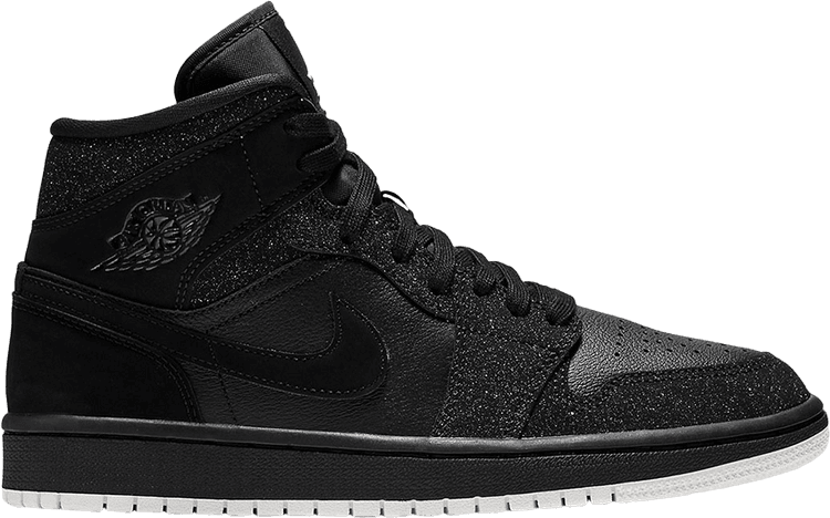 Air Jordan Wmns Air Jordan 1 Mid 'black Glitter' - Converse High Street Canvas (750x468), Png Download