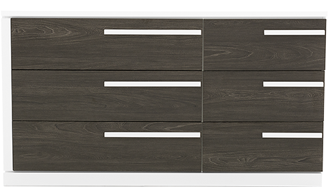 Image For White Dark Grey 6-drawer Dresser From Brault - Cabinetry (519x804), Png Download