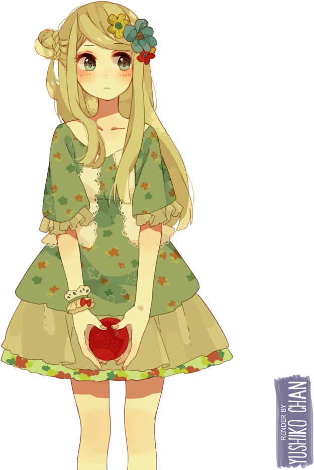 20 Render Anime Girl - Yellow Anime Girl Transparent Background (800x941), Png Download