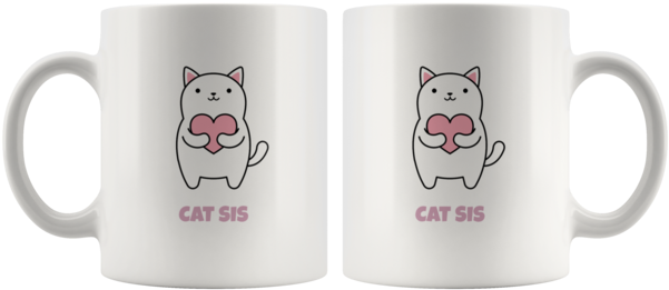 Kawaii Cat Sis Mug With A Cute Anime Kitty - Congratulations Mba Funny (600x600), Png Download