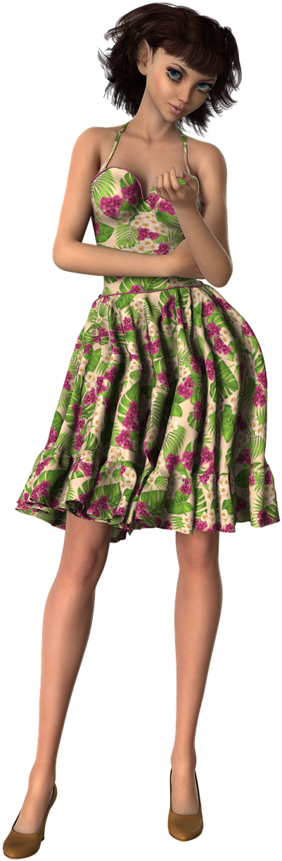 Girl Elf Fantasy - Day Dress (1077x1280), Png Download