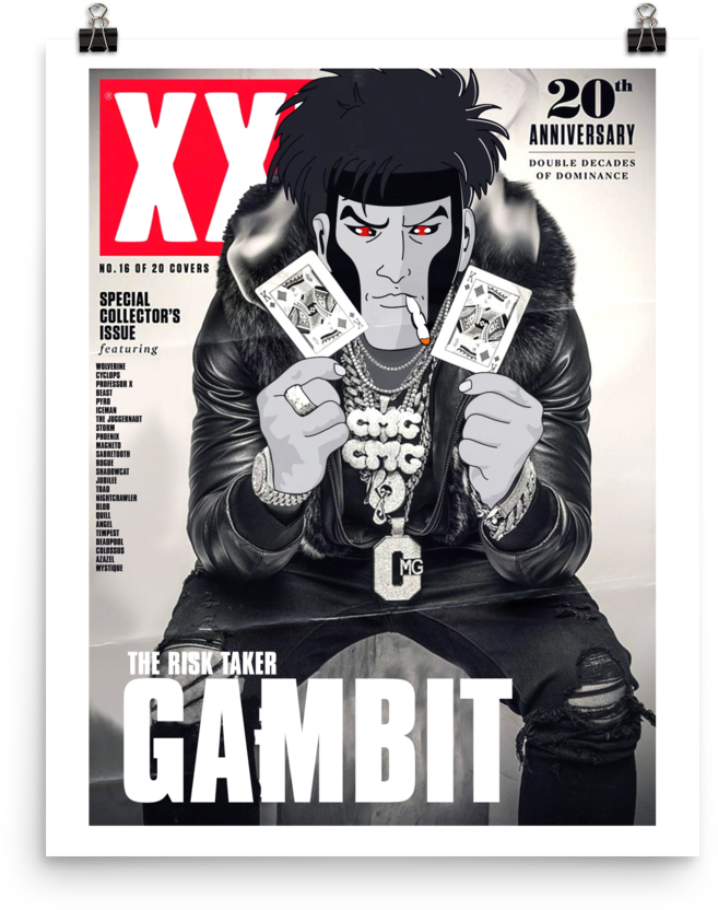 'gambit The Risk Taker' Poster - Poster (1000x1000), Png Download