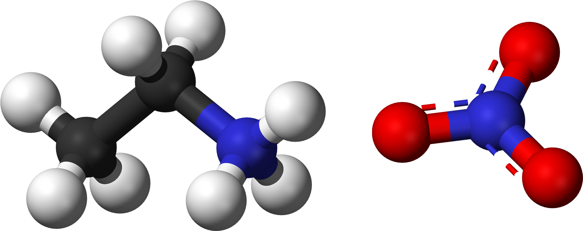 Ethylammonium Nitrate 3d Balls - Ethylammonium Nitrate (2057x928), Png Download