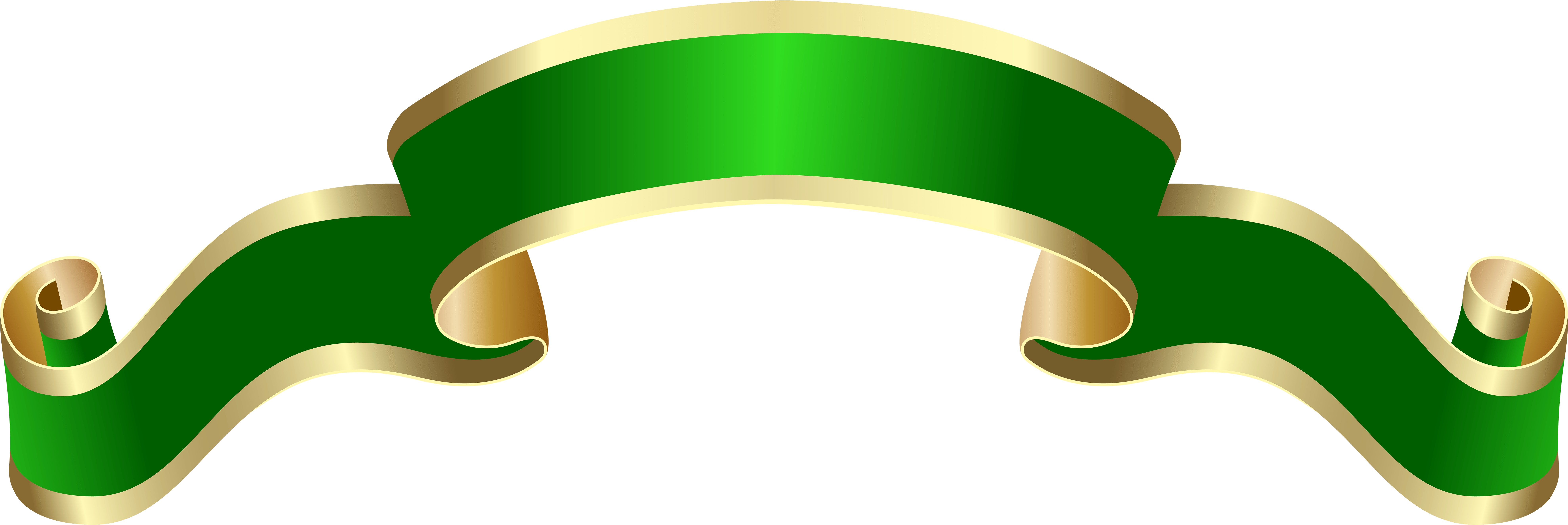 Green Ribbon Banner Png (8000x2754), Png Download