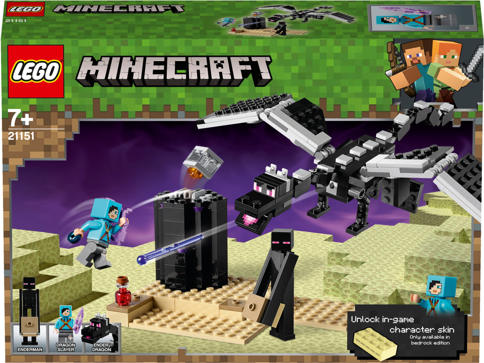 Lego Minecraft 2019 The End Battle (2400x1800), Png Download