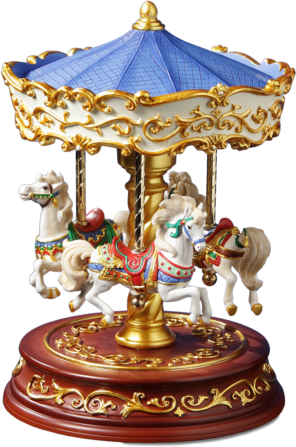 Heritage 3-horse Rotating Carousel - Carousel Figurines (1024x1024), Png Download