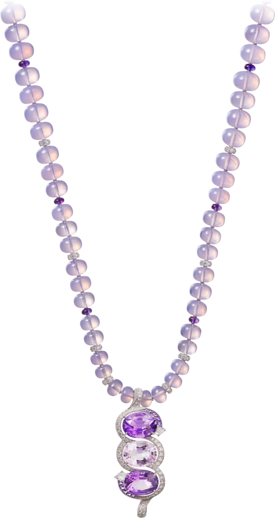 High Jewelry Necklace White Gold, Amethysts, Topaz, - High Jewelry Topaz (543x1024), Png Download