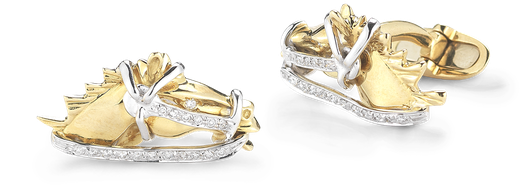 Roberto Coin Horse Cufflinks With Diamonds - Earrings (800x800), Png Download