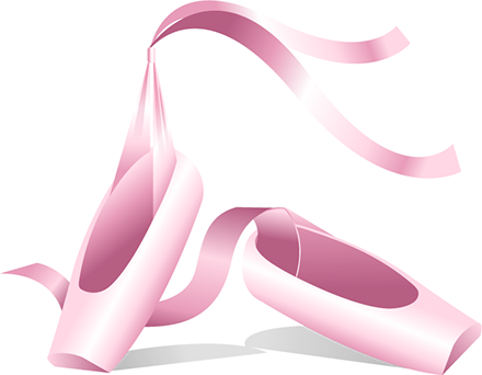 Png Ballet Shoe - Pink Ballet Shoes Png (440x342), Png Download
