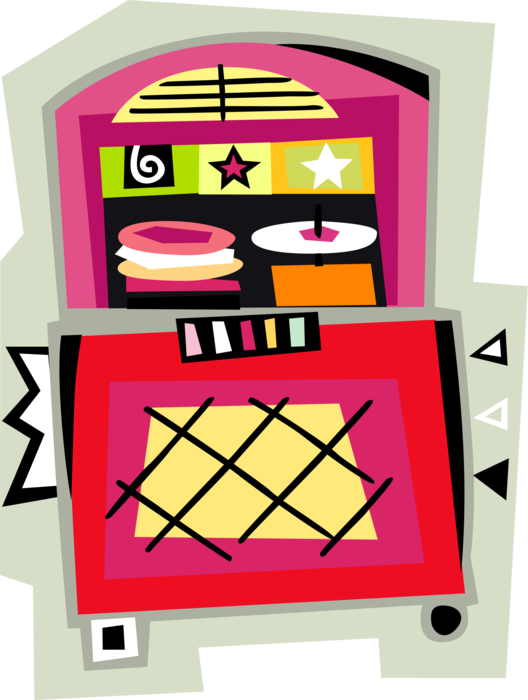 Vector Illustration Of Vintage Record Playing Coin-operated - Illustration (528x700), Png Download