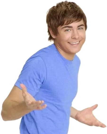 Zac Efron Shrugging By Svg Black And White - Zac Efron En High School Musical (495x576), Png Download