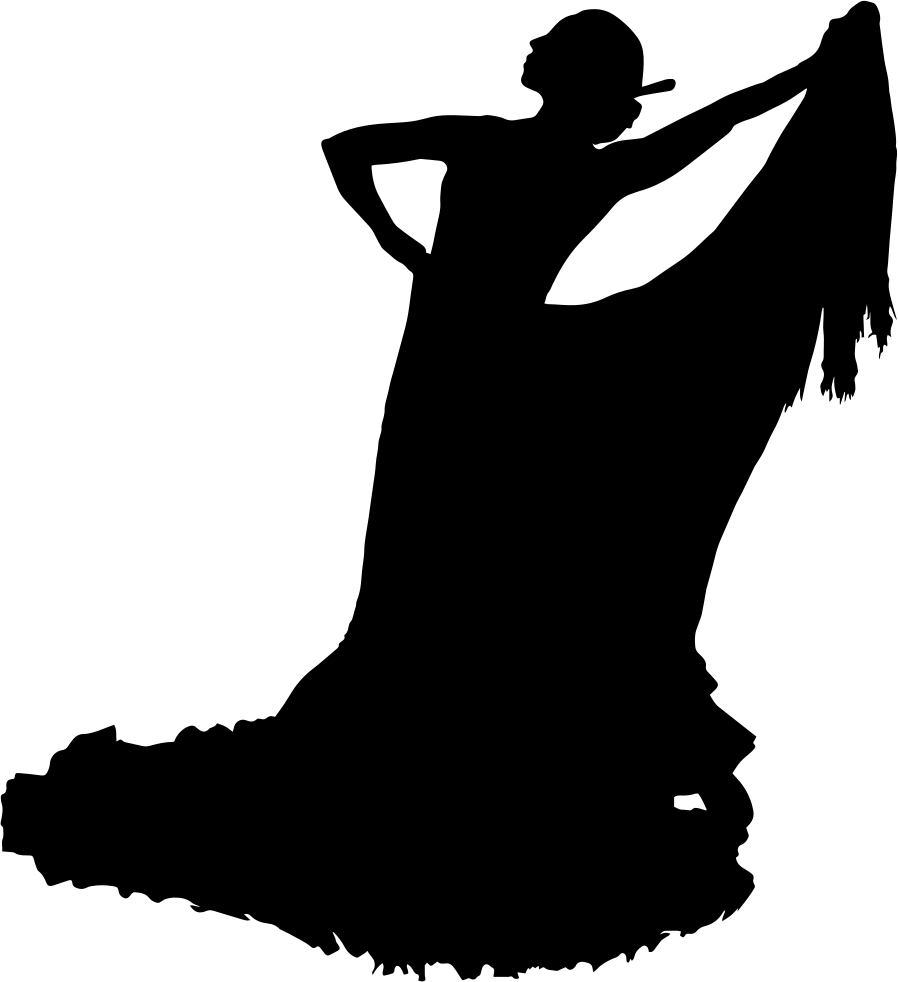 Traditional Feminine Flamenco Dancer Silhouette - Silueta Bailarinas De Flamenco (898x982), Png Download