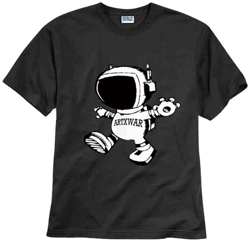 100% Premium Heavy Cotton T-shirt With Artxwar Spaceman - Girls Black Adidas Shirt (498x483), Png Download