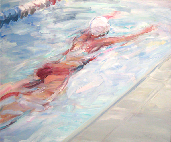 Swimmers - Painting (800x800), Png Download