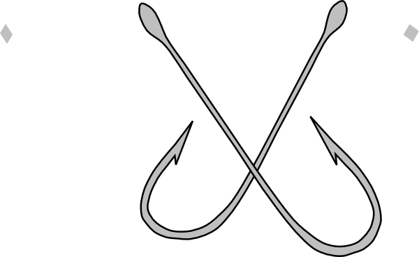 Svg Black And White Clip Art At Clker Com Vector Online - Fishing Hook Clipart Png (600x369), Png Download