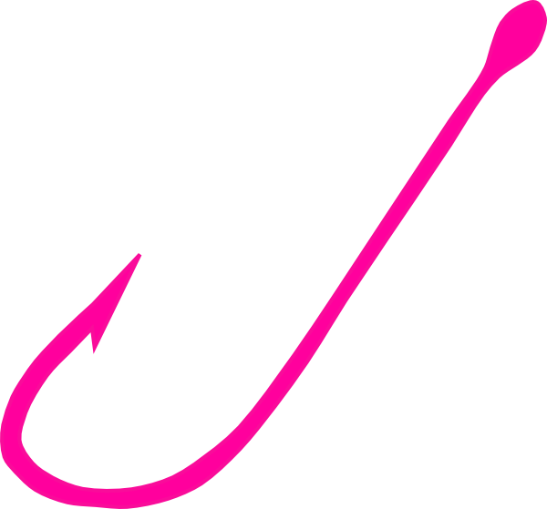Fishing Hook Clip Art - Pink Fishing Pole Clipart (600x559), Png Download